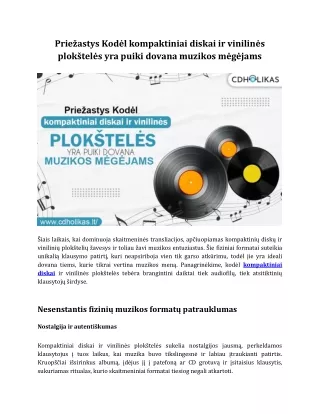 Priežastys Kodėl kompaktiniai diskai ir vinilinės plokštelės yra puiki dovana muzikos mėgėjams