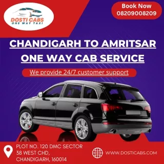 Chandigarh to Amritsar One Way Cab Service