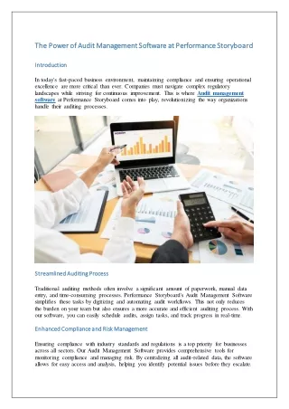 The Power of Audit Management Software at Performance Storyboard