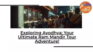 Ayodhya Ram Mandir Tour Package: A Sacred Journey with Prabhu Darshan Yatra
