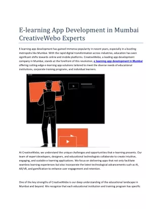 e learning app development in mumbai creativewebo