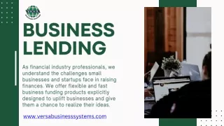 Versa Business Systems: Your Business Loan Partner