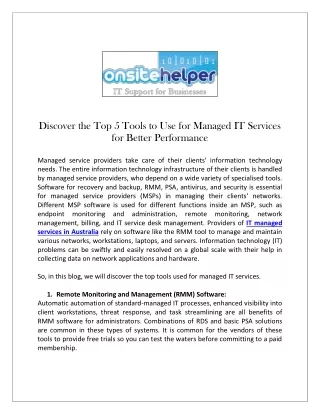 discover the top 5 tools to use for managed