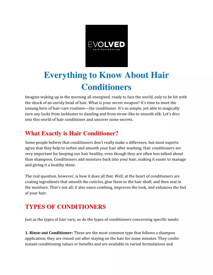 everything to know about hair conditioners