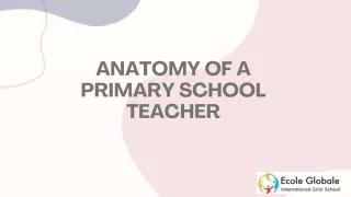 ANATOMY OF A PRIMARY SCHOOL TEACHER