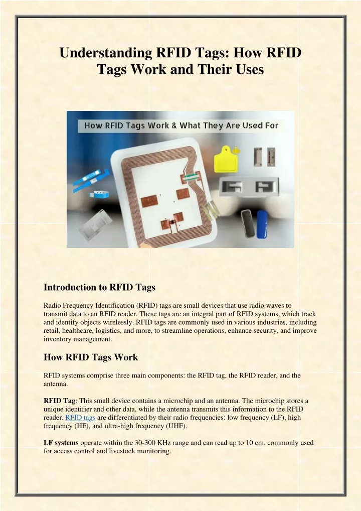 understanding rfid tags how rfid tags work