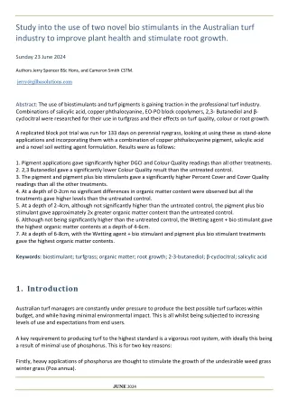 The Use of Novel Biostimulants on Turfgrass