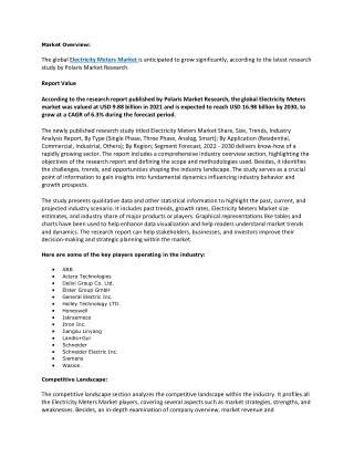 Electricity Meters Market