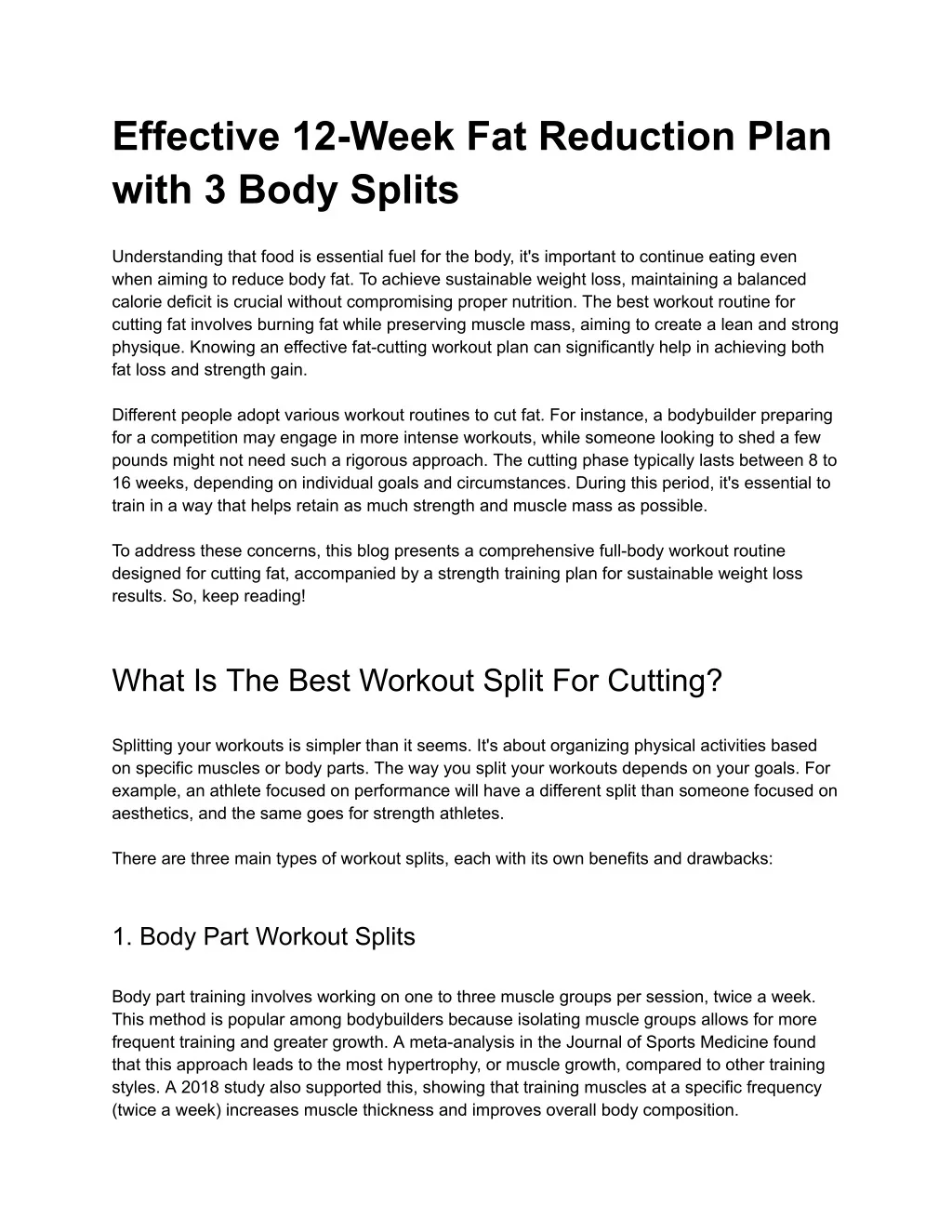 PPT - Effective 12-Week Fat Reduction Plan with 3 Body Splits ...
