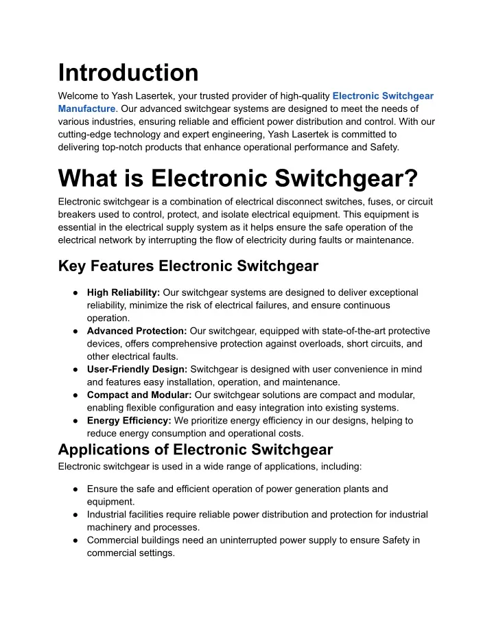 introduction welcome to yash lasertek your