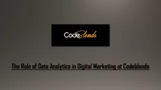 The Role of Data Analytics in Digital Marketing at Codeblends