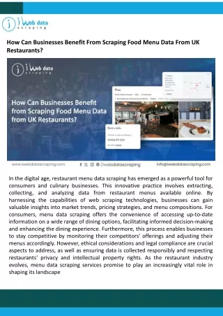 How Can Businesses Benefit From Scraping Food Menu Data From UK Restaurantsppt