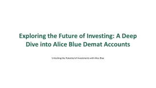 exploring the future of investing a deep dive