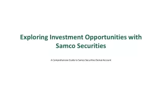 exploring investment opportunities with samco