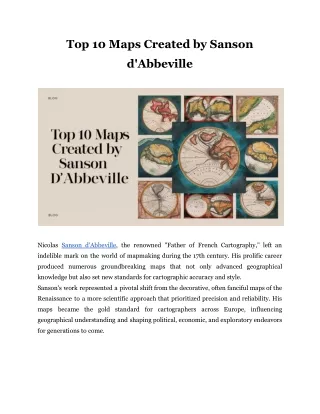top 10 maps created by sanson