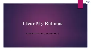 CLEAR MY RETURNS- COMPANY REGISTRATION IN INDIA