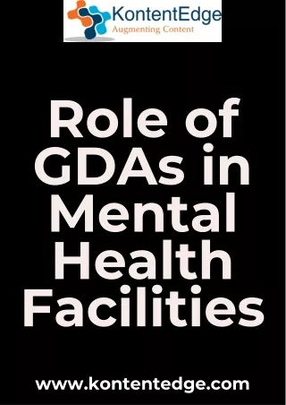Role of GDAs in Mental Health Facilities