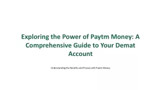 exploring the power of paytm money