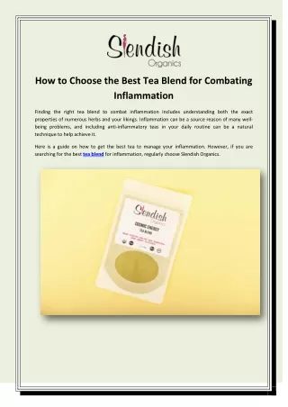 How to Choose the Best Tea Blend for Combating Inflammation