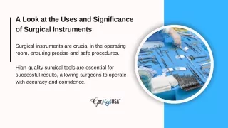 a look at the uses and significance of surgical