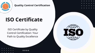 ISO Certificate | Quality Control Certification