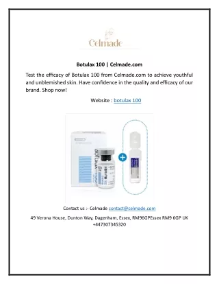 Botulax 100 | Celmade.com