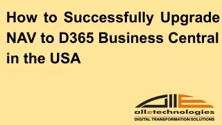 How to Successfully Upgrade NAV to D365 Business Central in the USA