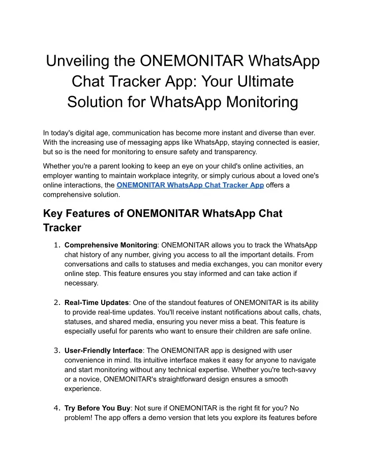 unveiling the onemonitar whatsapp chat tracker