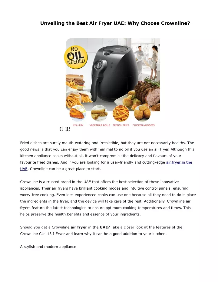 unveiling the best air fryer uae why choose