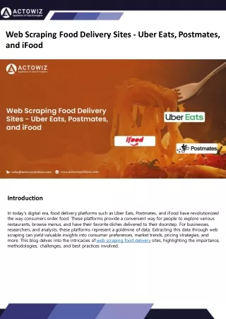 Web Scraping Food Delivery Sites - Uber Eats, Postmates, and iFood