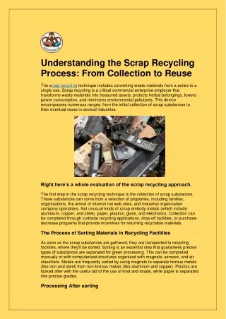 understanding the scrap recycling process from
