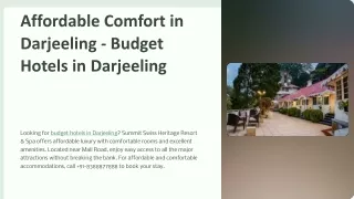 Affordable Stays: Budget Hotels in Darjeeling