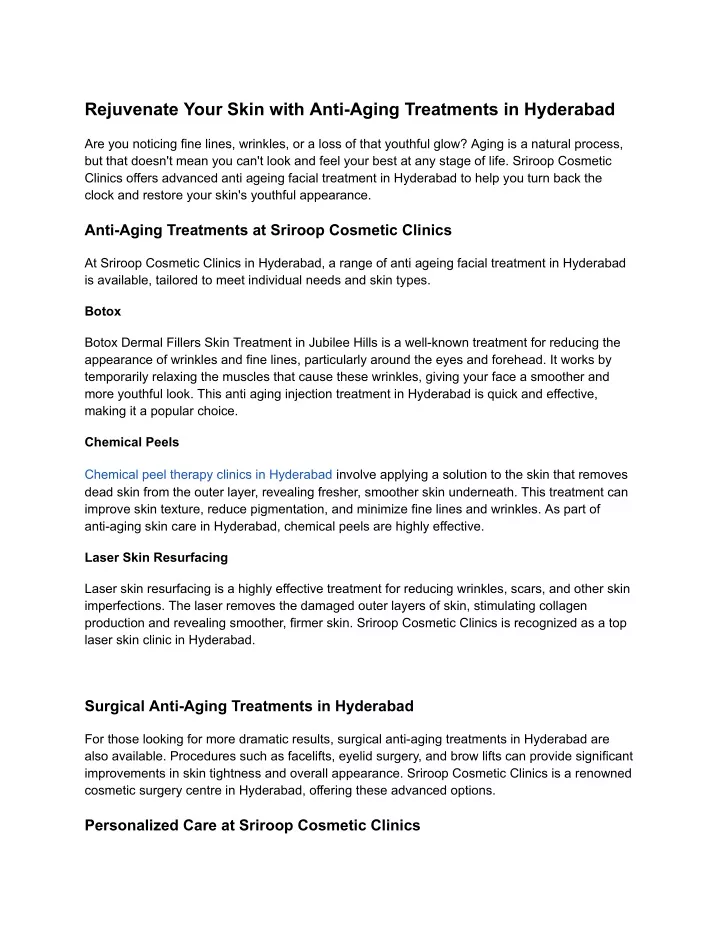 rejuvenate your skin with anti aging treatments