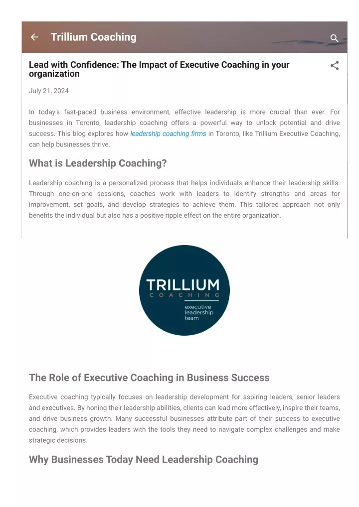 trillium coaching