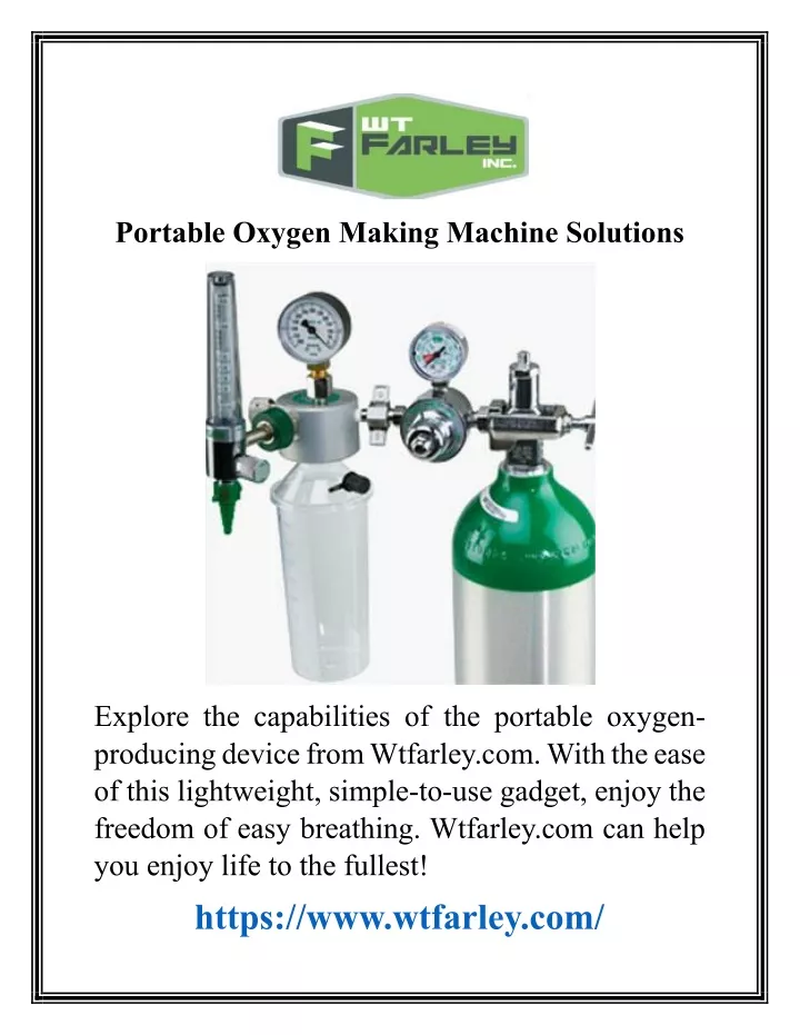 portable oxygen making machine solutions