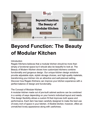 Beyond Function: The Beauty of Modular Kitchen