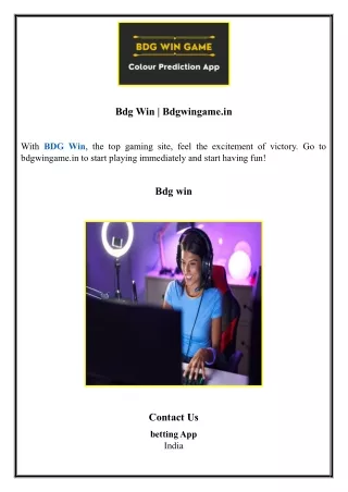 bdg win bdgwingame in
