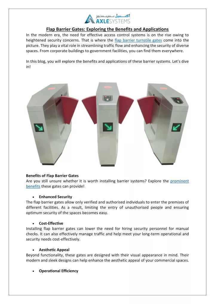 flap barrier gates exploring the benefits