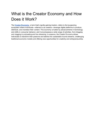 What is the Creator Economy and How Does it Work