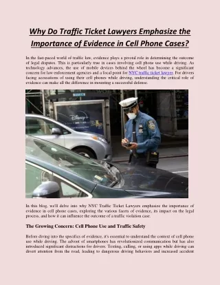 Why Do Traffic Ticket Lawyers Emphasize the Importance of Evidence in Cell Phone Cases