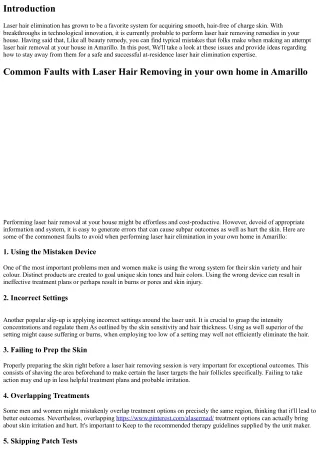 Widespread Mistakes with Laser Hair Removal in the home in Amarillo