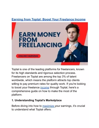 "Support Your Independent Pay on Toptal: Demonstrated Tips for Progress"