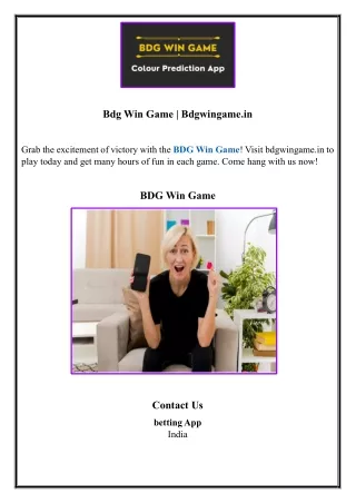 bdg win game bdgwingame in