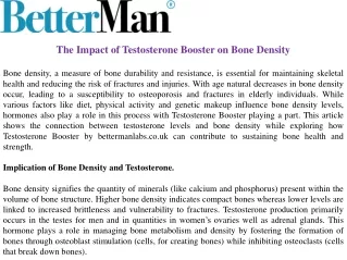 the impact of testosterone booster on bone density