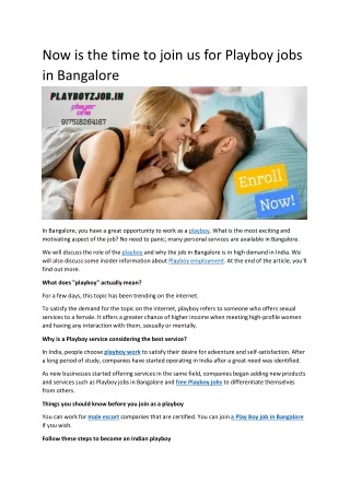 now is the time to join us for playboy jobs