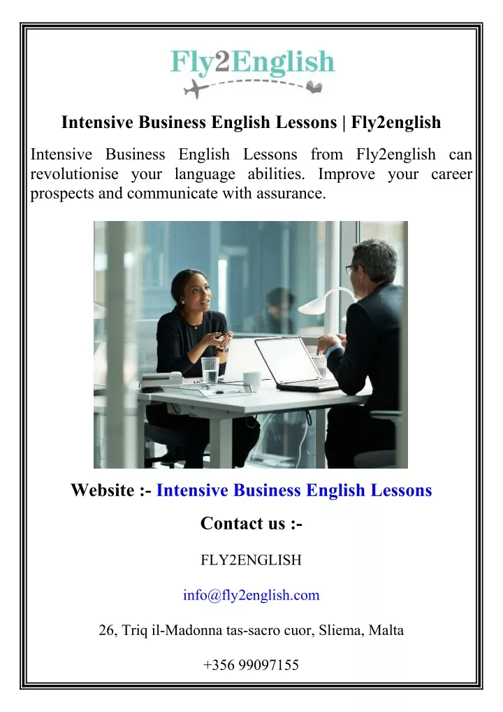 intensive business english lessons fly2english