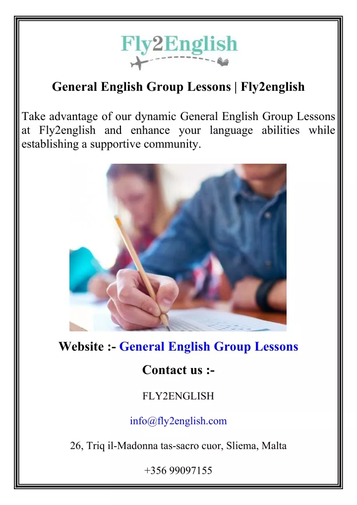 general english group lessons fly2english