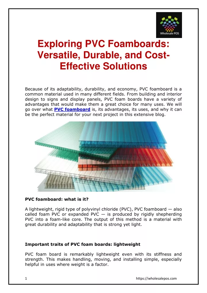 exploring pvc foamboards versatile durable