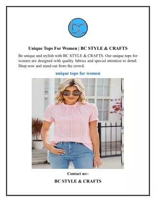 Unique Tops For Women  BC STYLE & CRAFTS