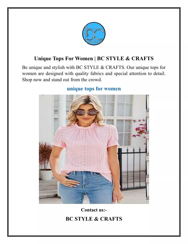 unique tops for women bc style crafts